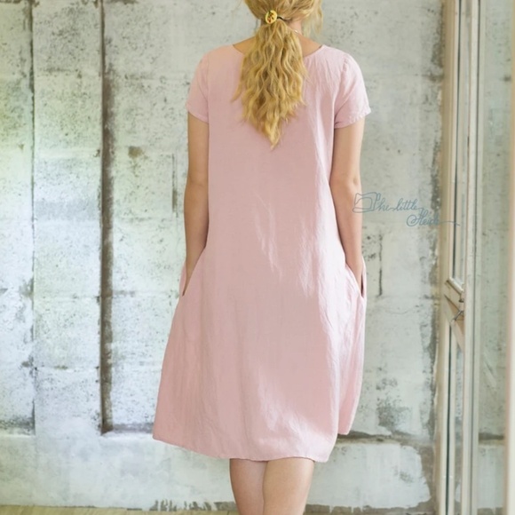 Anthropologie x Sandwich_ Mini Dress Drawstring collar Peach Pink Oversized S - Picture 1 of 9